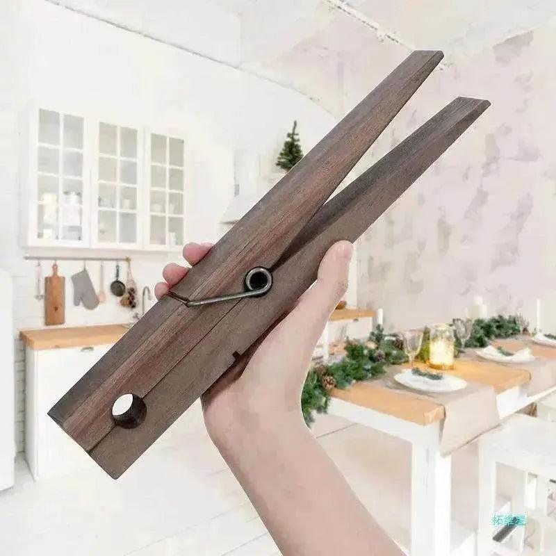 Porte-serviette de bain avec grande pince à linge en bois - EX-STOCK Canada