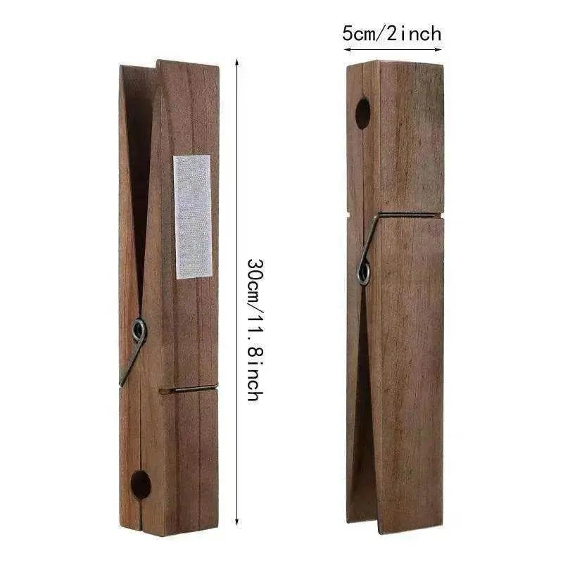 Porte-serviette de bain avec grande pince à linge en bois - EX-STOCK Canada