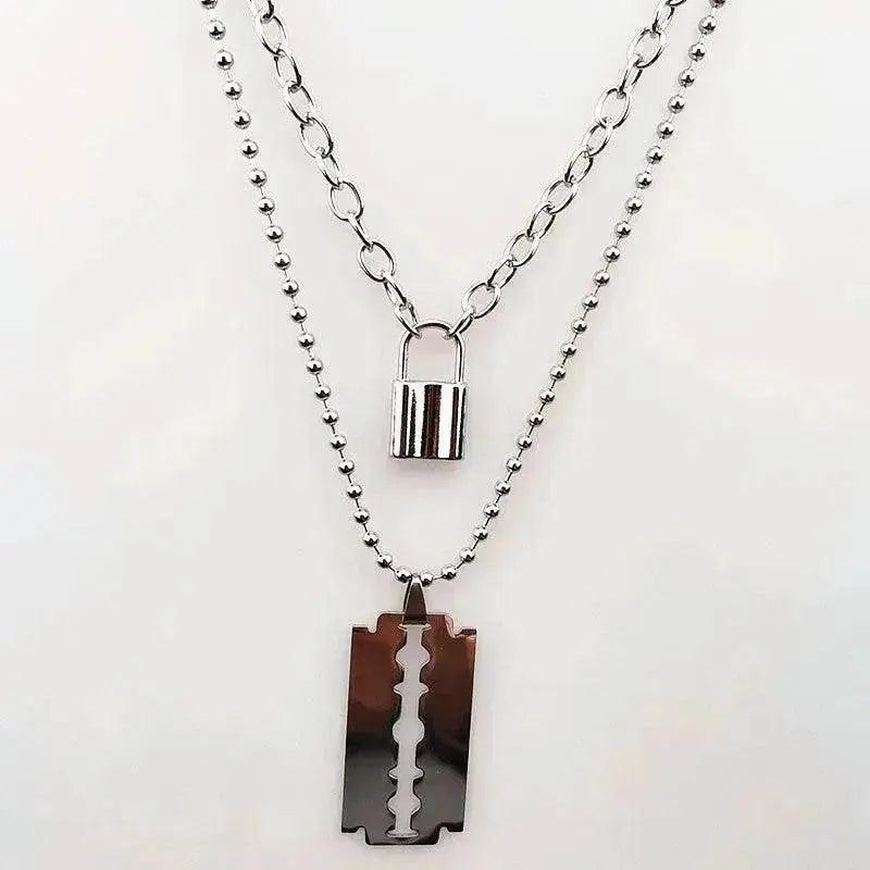 Collier punk à chaînes superposées - EX-STOCK Canada