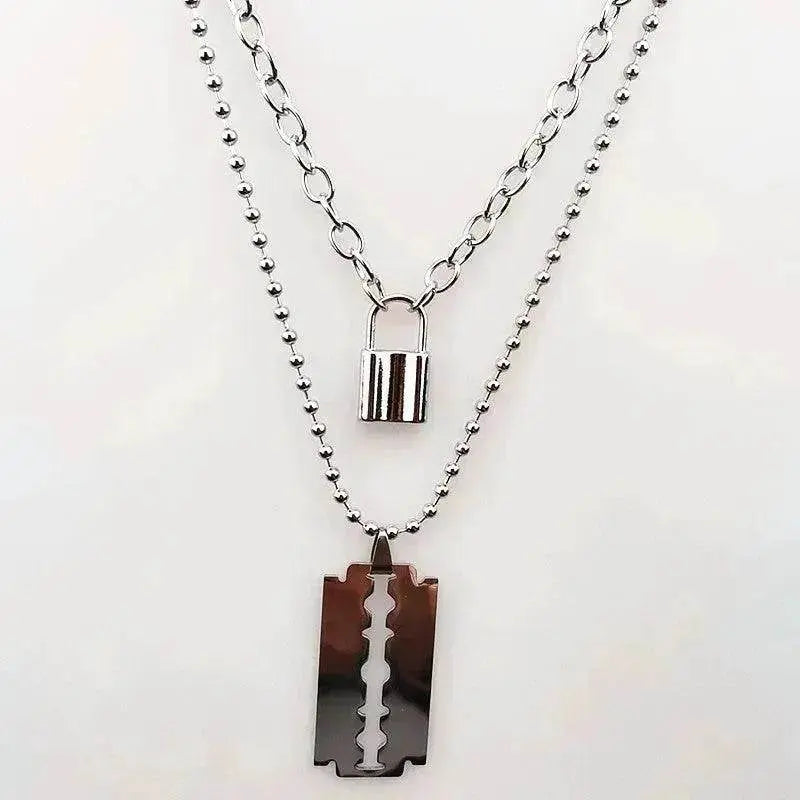 Collier punk à chaînes superposées - EX-STOCK Canada