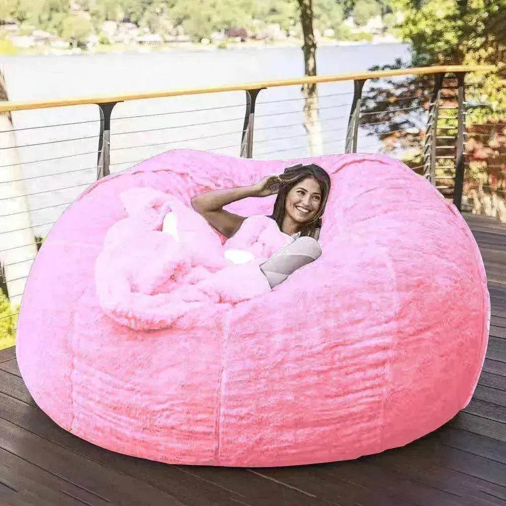 Lazy Sofa Bean Bag Chair Foam Cover - EX-STOCK Canada