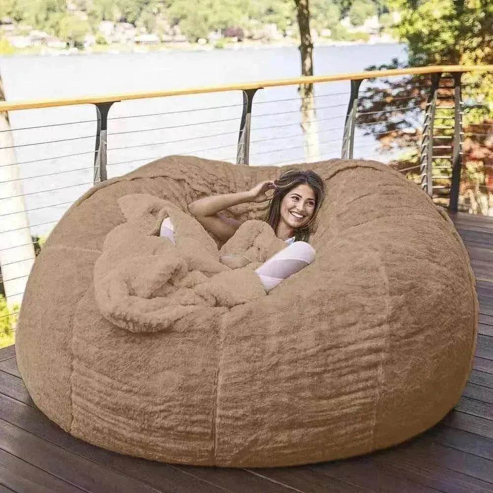 Lazy Sofa Bean Bag Chair Foam Cover - EX-STOCK Canada