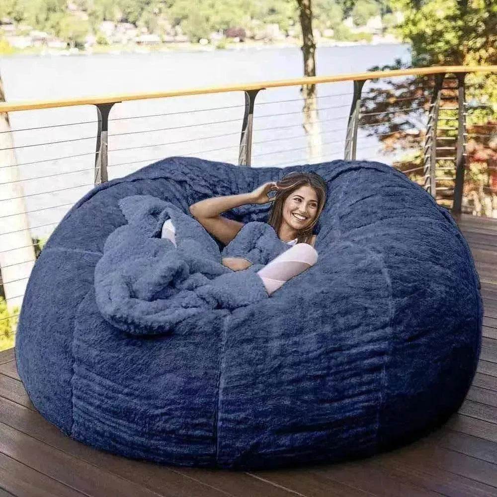 Lazy Sofa Bean Bag Chair Foam Cover - EX-STOCK Canada