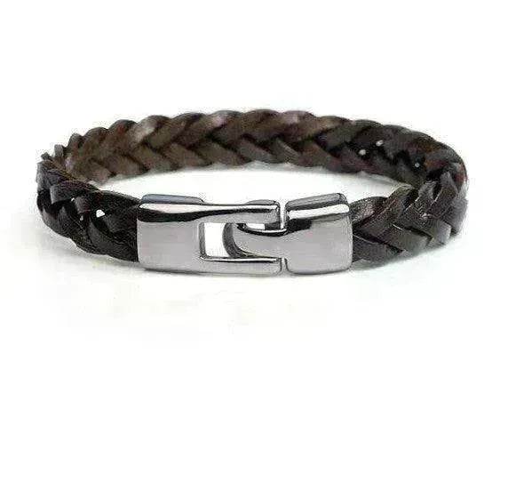 Leather alloy vintage hand-woven bracelet - EX-STOCK Canada