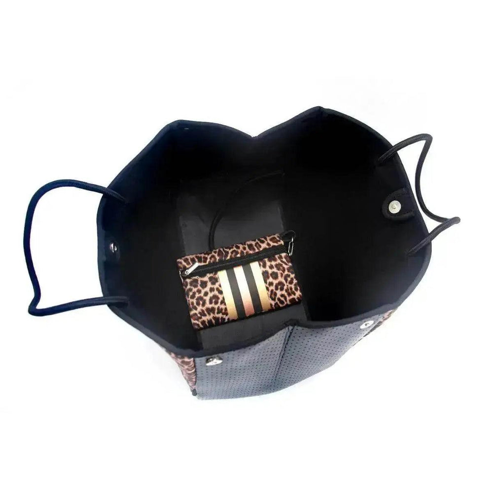 Sac de plage portable noir imprimé léopard pour loisirs et voyages EX-STOCK Canada