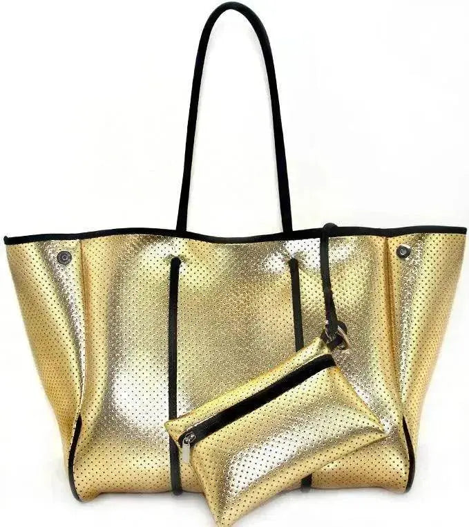 Leopard Print Printed Black Portable Beach Bag Leisure Travel - EX-STOCK Canada