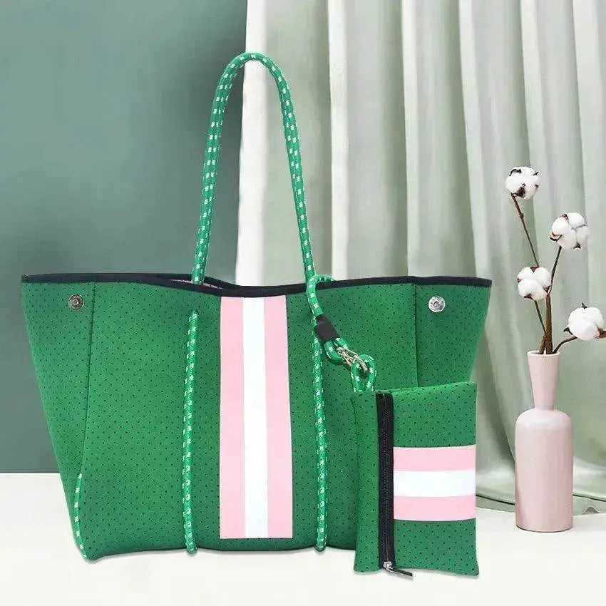 Leopard Print Printed Black Portable Beach Bag Leisure Travel - EX-STOCK Canada