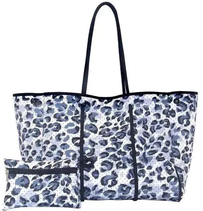 Sac de plage portable noir imprimé léopard pour loisirs et voyages EX-STOCK Canada