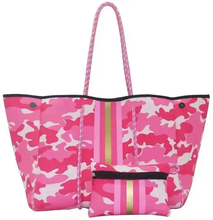 Leopard Print Printed Black Portable Beach Bag Leisure Travel - EX-STOCK Canada