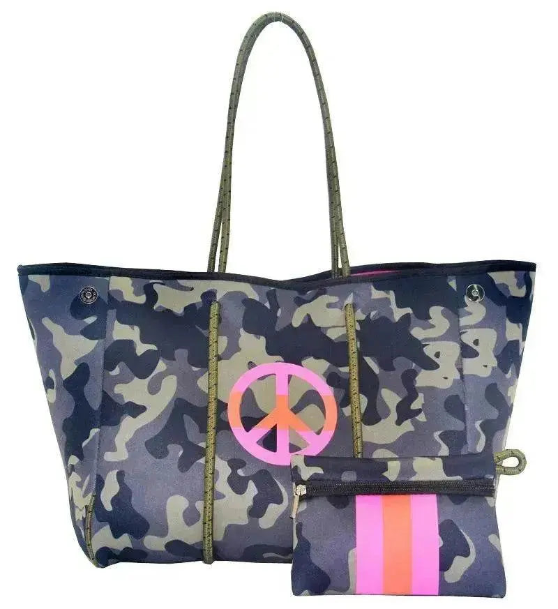 Leopard Print Printed Black Portable Beach Bag Leisure Travel - EX-STOCK Canada