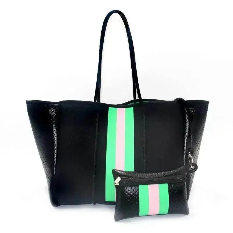 Sac de plage portable noir imprimé léopard pour loisirs et voyages EX-STOCK Canada
