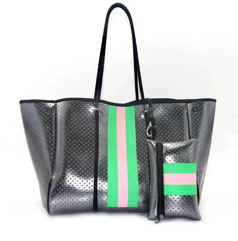 Sac de plage portable noir imprimé léopard pour loisirs et voyages EX-STOCK Canada