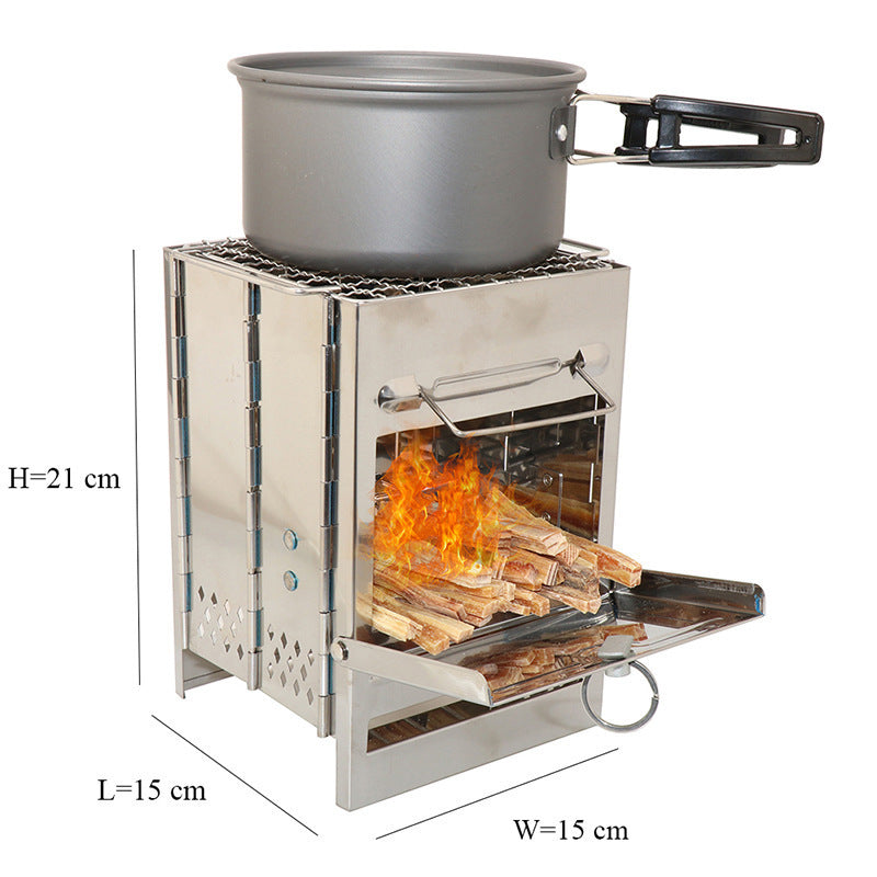 Lightweight Camping Wood Stove Adjustable Folding Wood Stove Burning for Outdoor Cooking Picnic Hunting BBQ Windproof EX-STOCK Canada