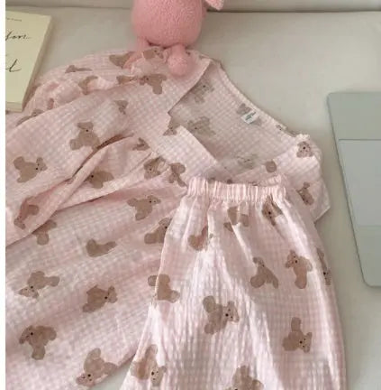 Long Sleeved Pullover Plaid Pajamas For Women - EX-STOCK Canada