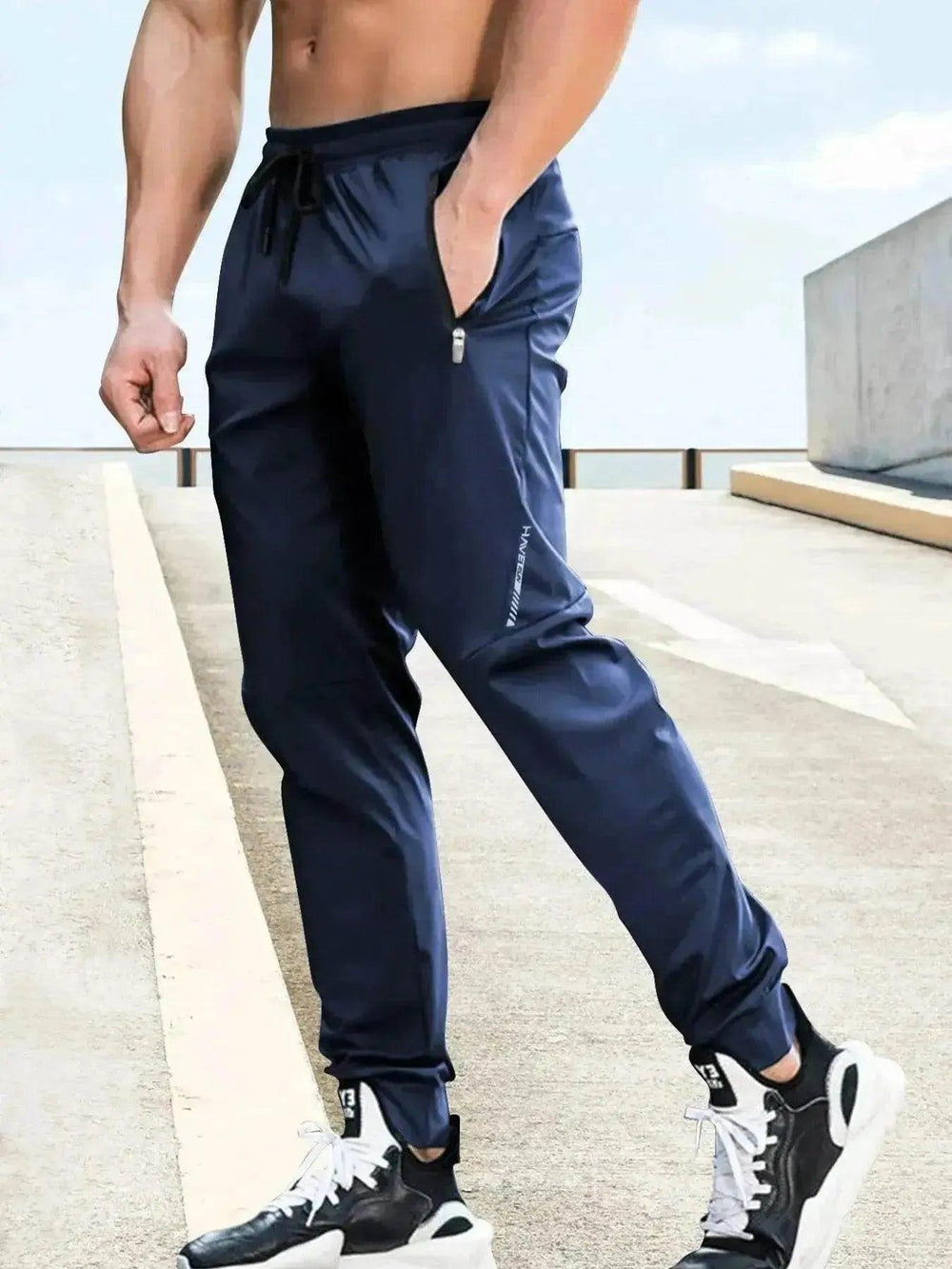 Pantalon décontracté pour hommes sportifs jeunes, taille ample et effilé - EX-STOCK Canada