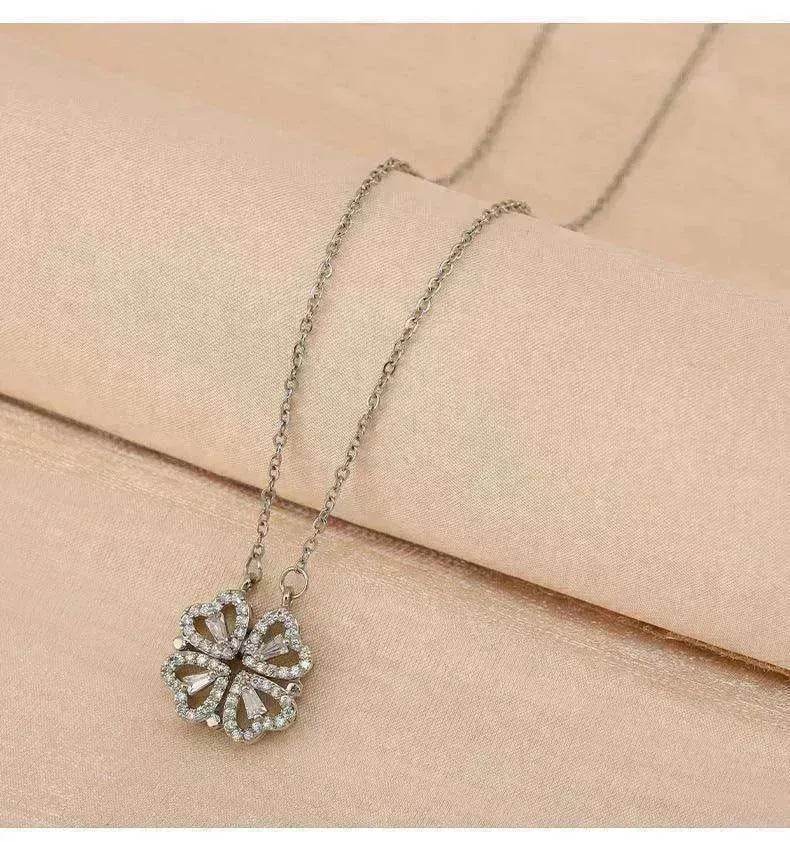 Collier de trèfle à quatre feuilles en acier titane de luxe - EX-STOCK CANADA