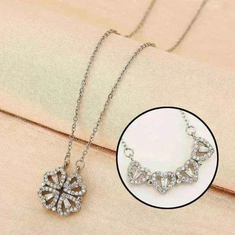 Collier de trèfle à quatre feuilles en acier titane de luxe - EX-STOCK CANADA