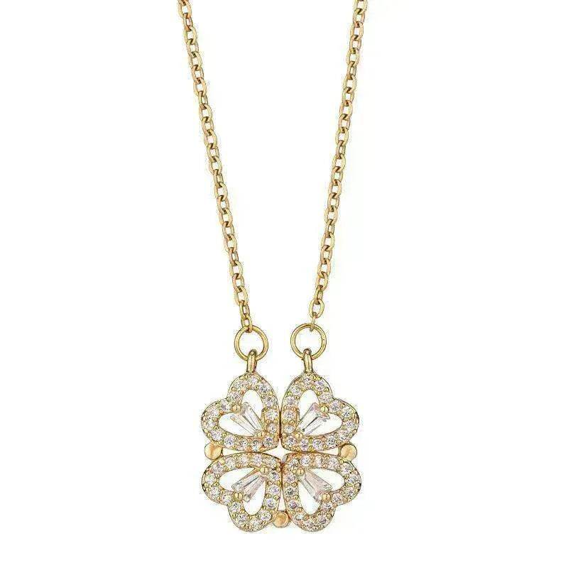 Collier de trèfle à quatre feuilles en acier titane de luxe - EX-STOCK CANADA