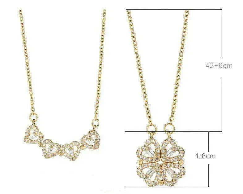 Collier de trèfle à quatre feuilles en acier titane de luxe - EX-STOCK CANADA