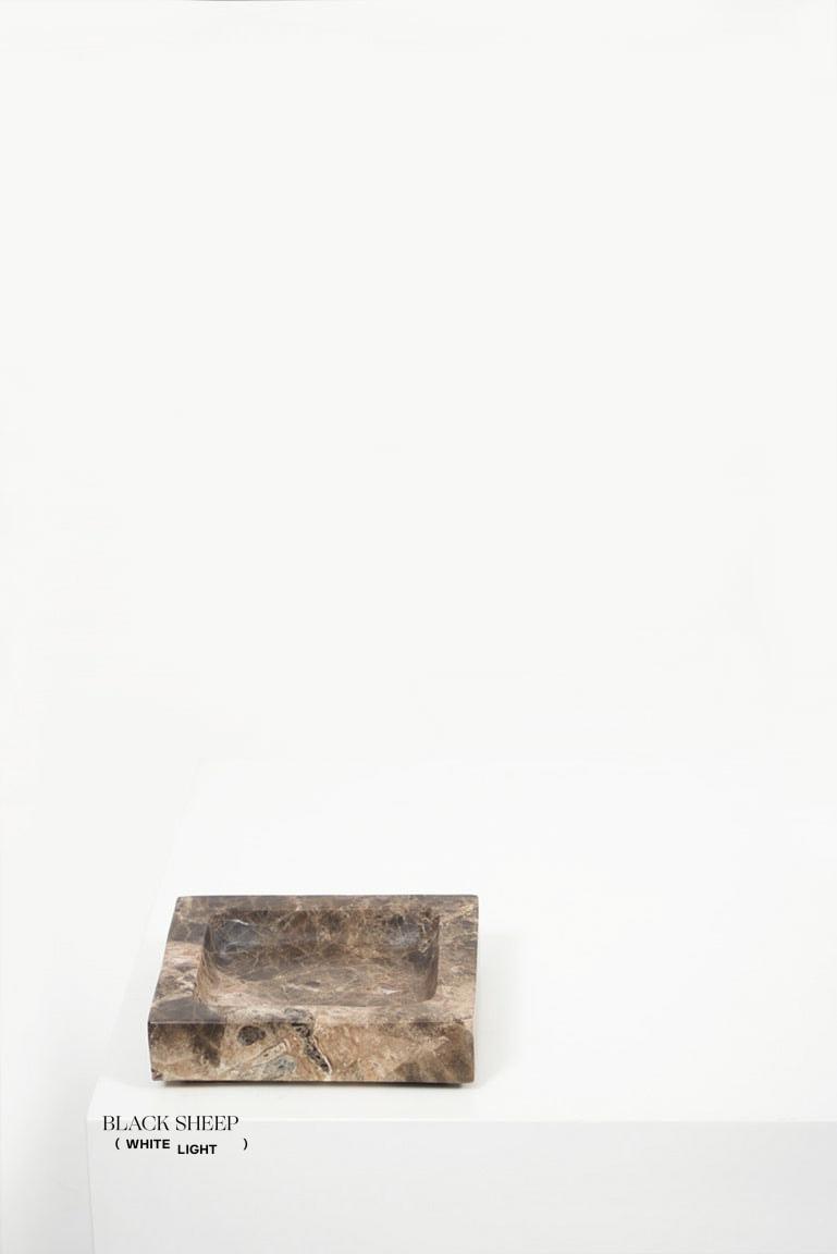 Plateau carré en marbre Dark EmperadorEX-STOCK Canada