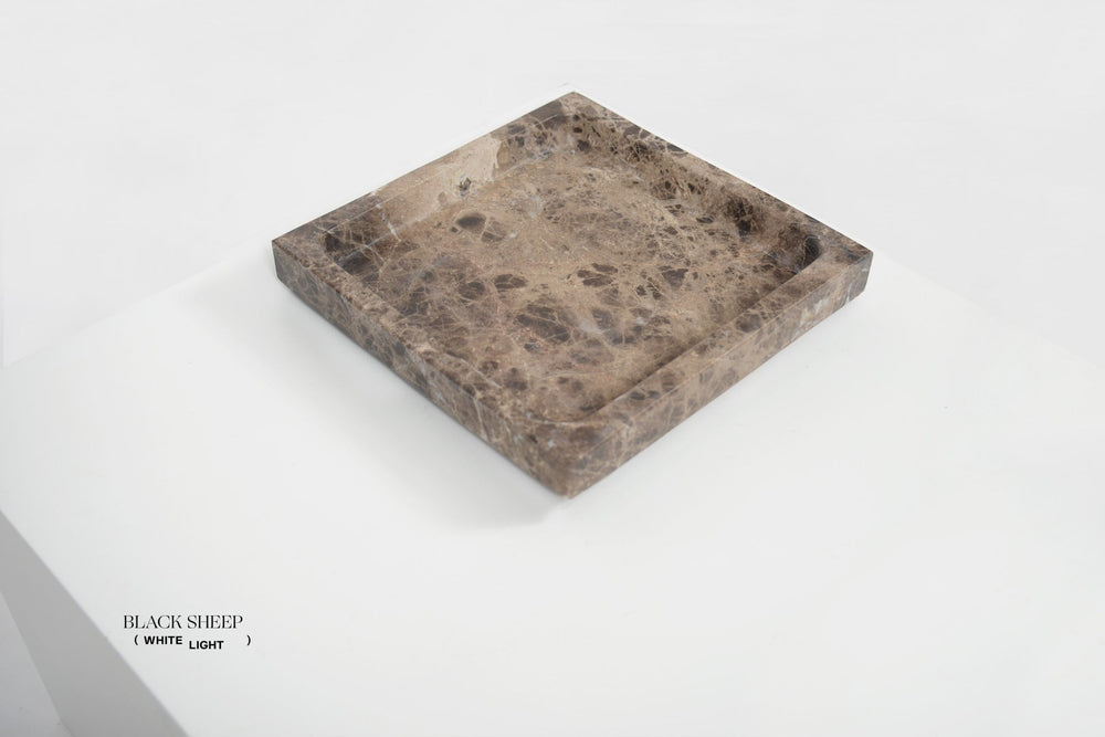 Plateau carré en marbre Dark EmperadorEX-STOCK Canada