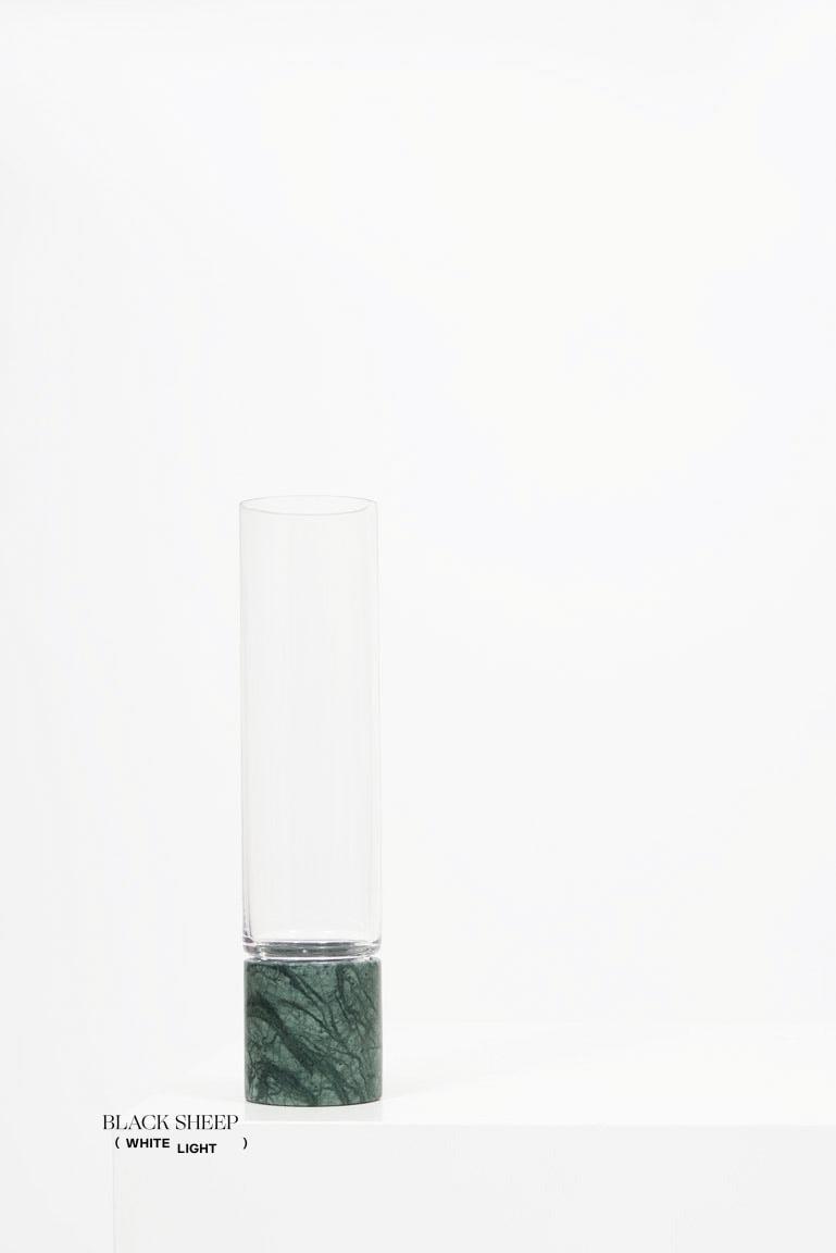 Empress Green Marble and Glass Vase and Hurricane EX-STOCK Canada