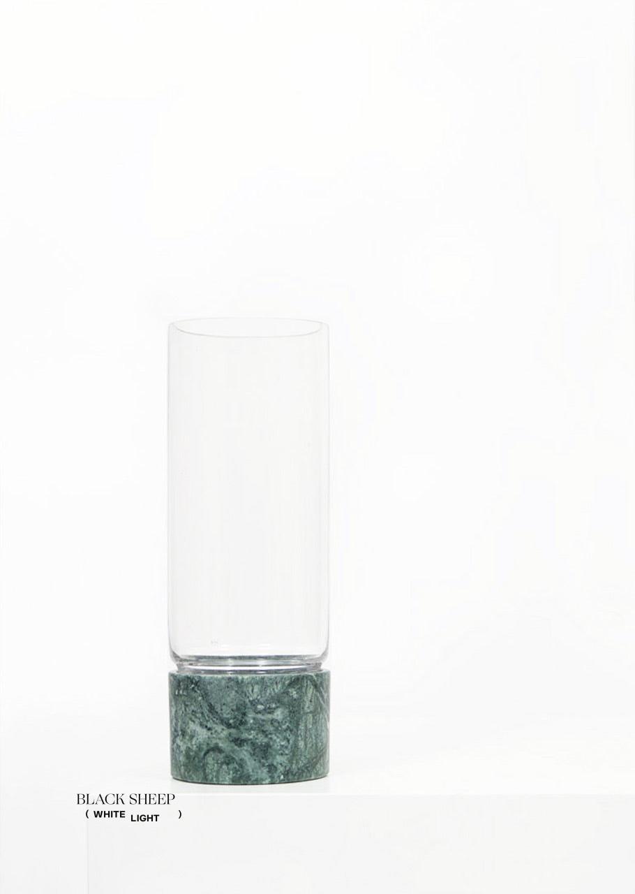 Empress Green Marble and Glass Vase and Hurricane EX-STOCK Canada