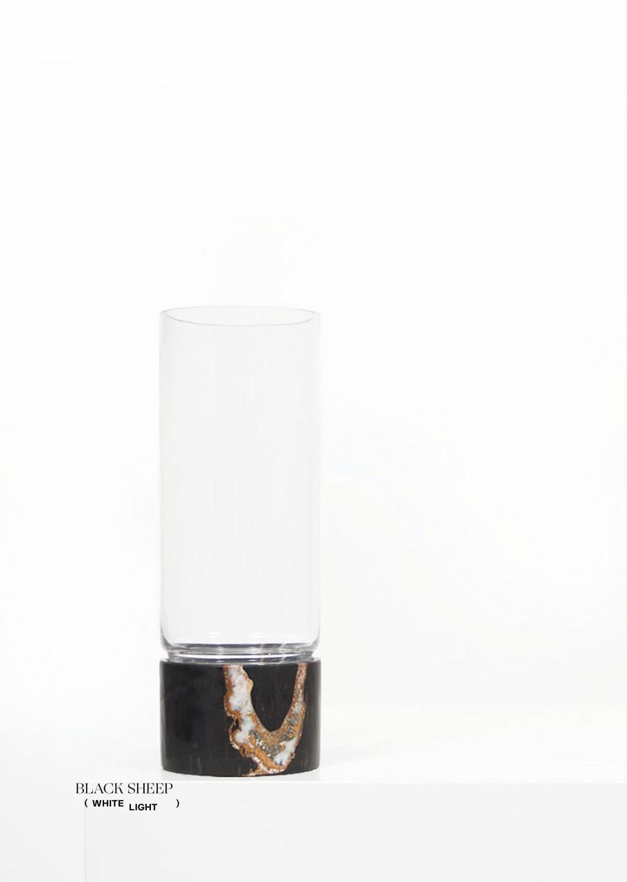 Vase en verre et marbre noir Lauren et ouraganEX-STOCK Canada