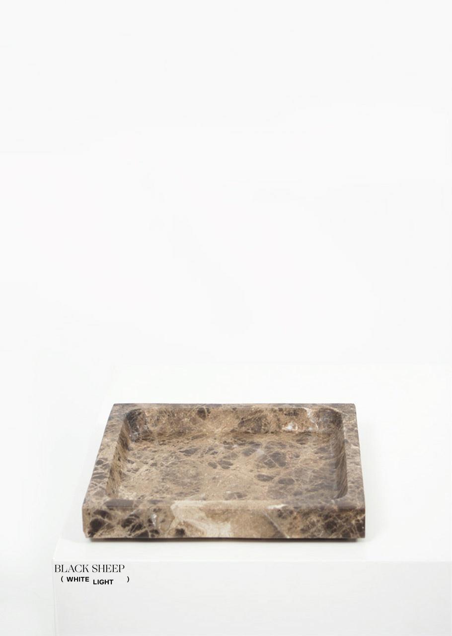 Plateau carré en marbre Dark EmperadorEX-STOCK Canada
