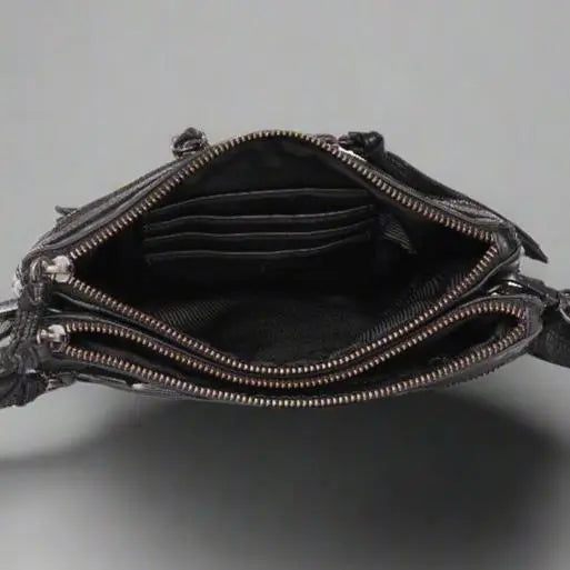 حقيبة كتف جلدية من MET مع جيوب أمامية مزدوجة بسحاباتEX-STOCK Canada