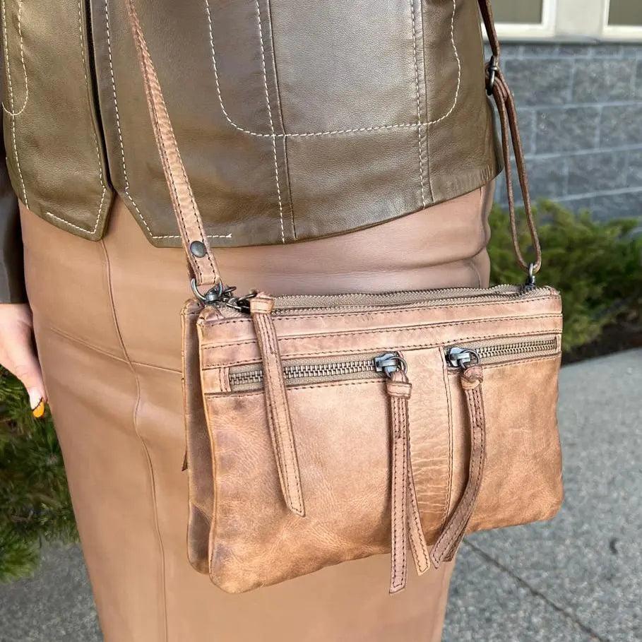 MET Leather Crossbody Bag with Dual Front Zipper Pockets EX-STOCK Canada