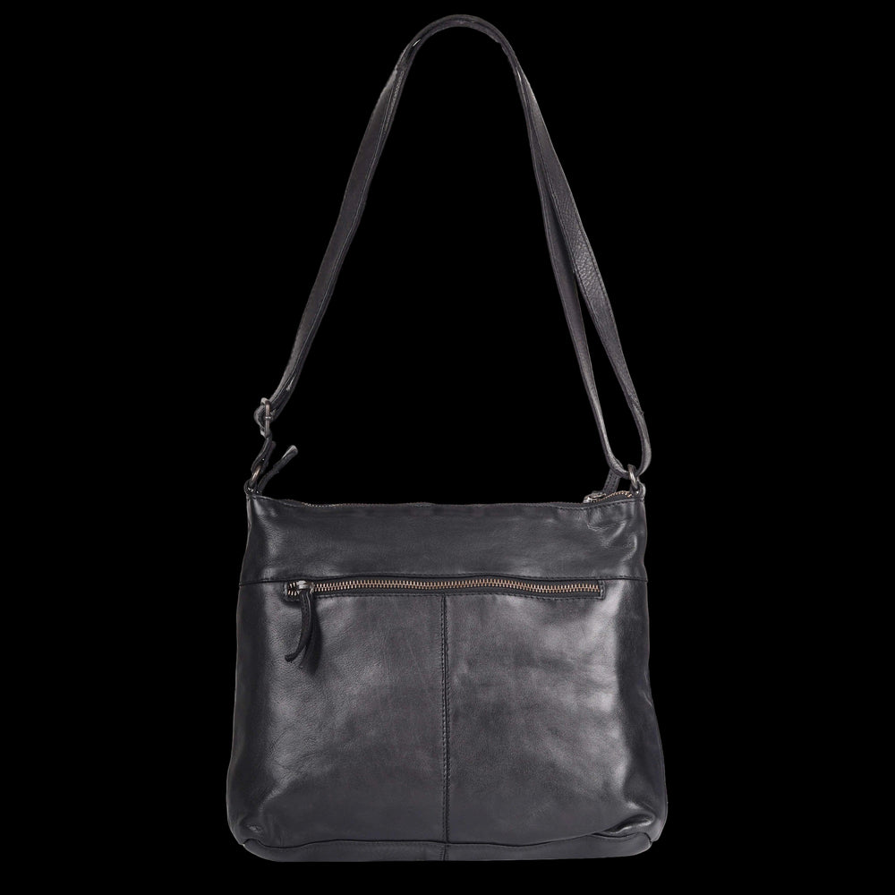 MET Leather Crossbody Bag with Dual Zipper Pockets