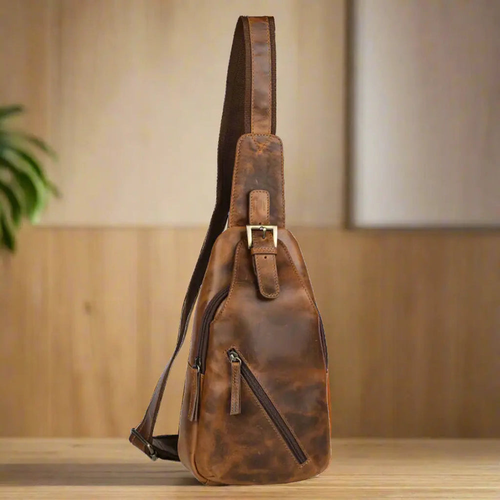 Mochila Bolso de Pecho de Cuero MET con Hombro DescubiertoEX-STOCK Canada