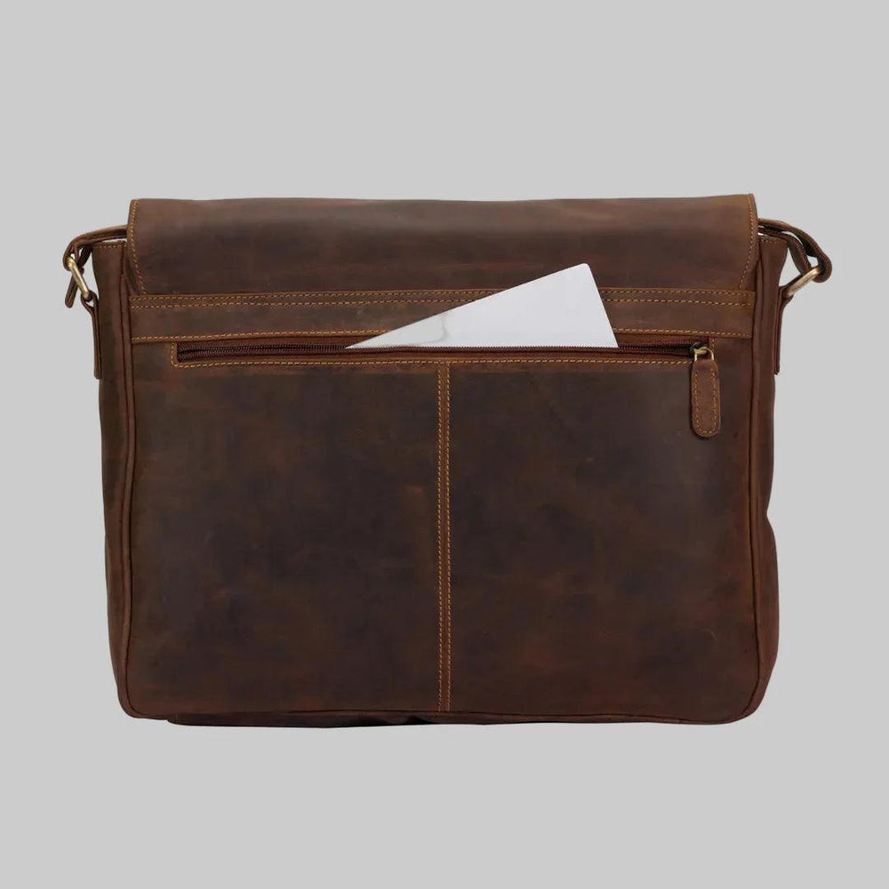 Sac d'ordinateur portable en cuir Greenwood