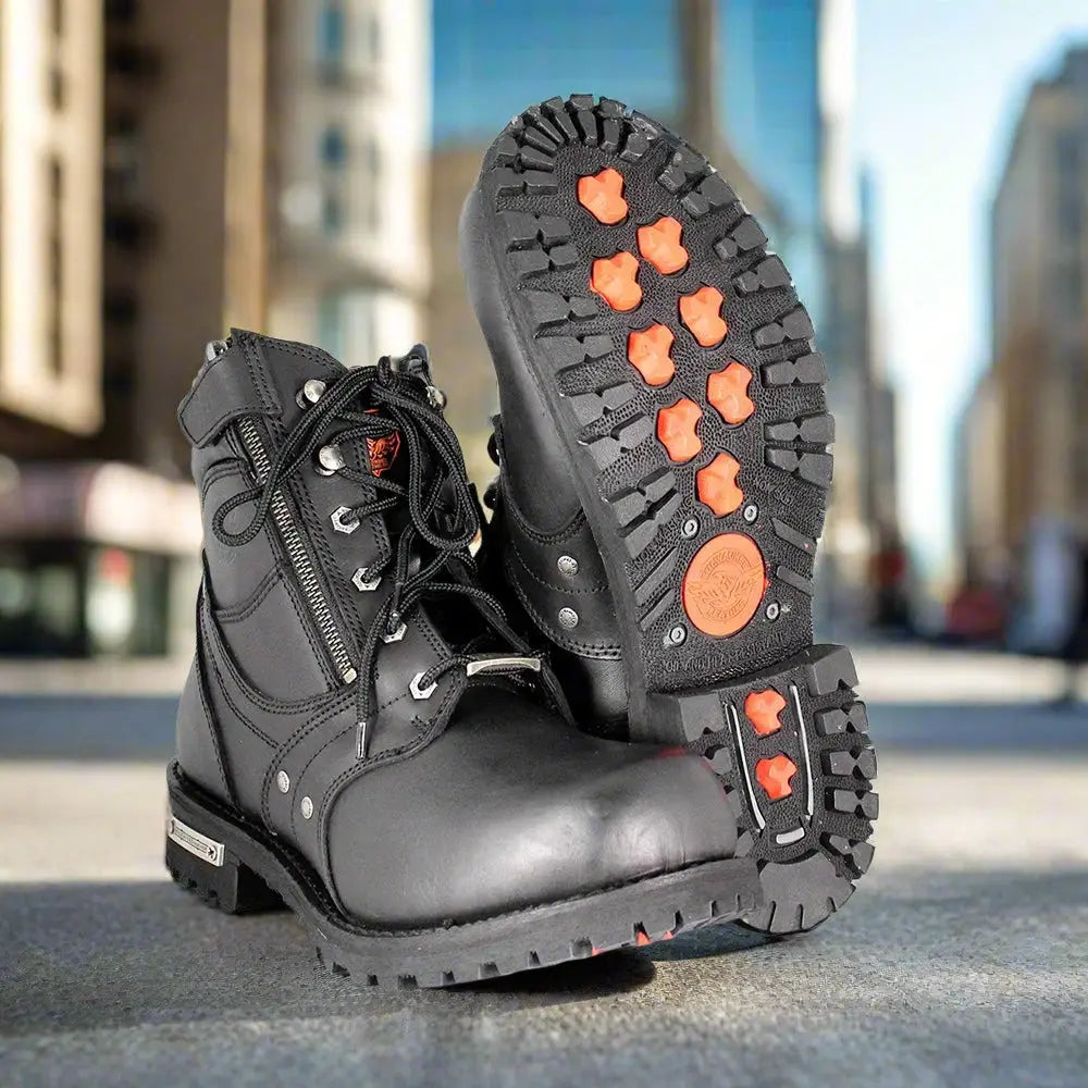 Milwaukee Leather Men's 6" Milwaukee Side Zip Lace Up Motorcycle Boots EX-STOCK Canada