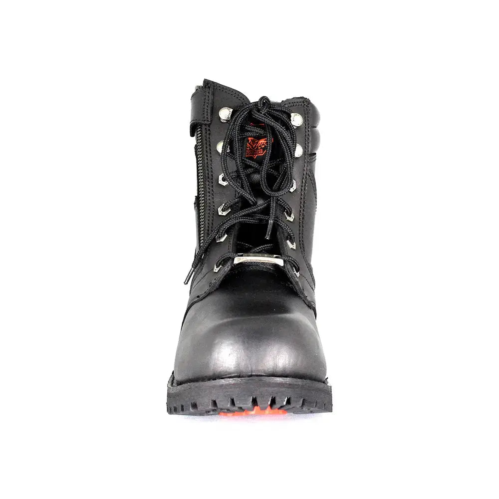 حذاء موتوسيكل رجالي من ميلووكي ليذر بطول 6 بوصات مع سحاب جانبي ورباطEX-STOCK Canada