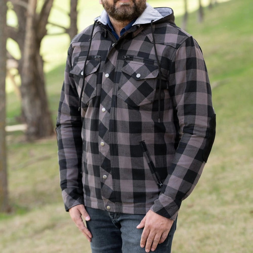 Chemise de motard en flanelle pour hommes avec protection renforcéeEX-STOCK Canada