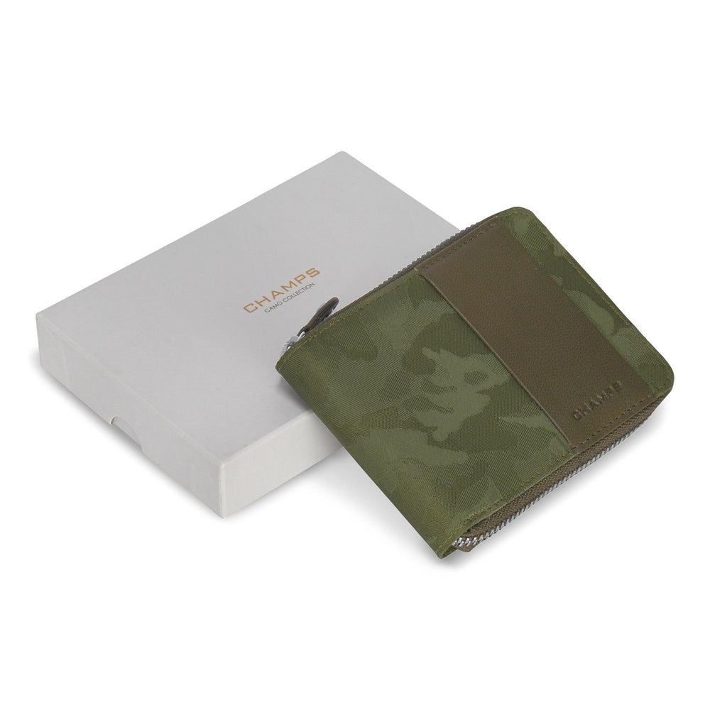 Camo / Leather Zip Around Wallet EX-STOCK Canada