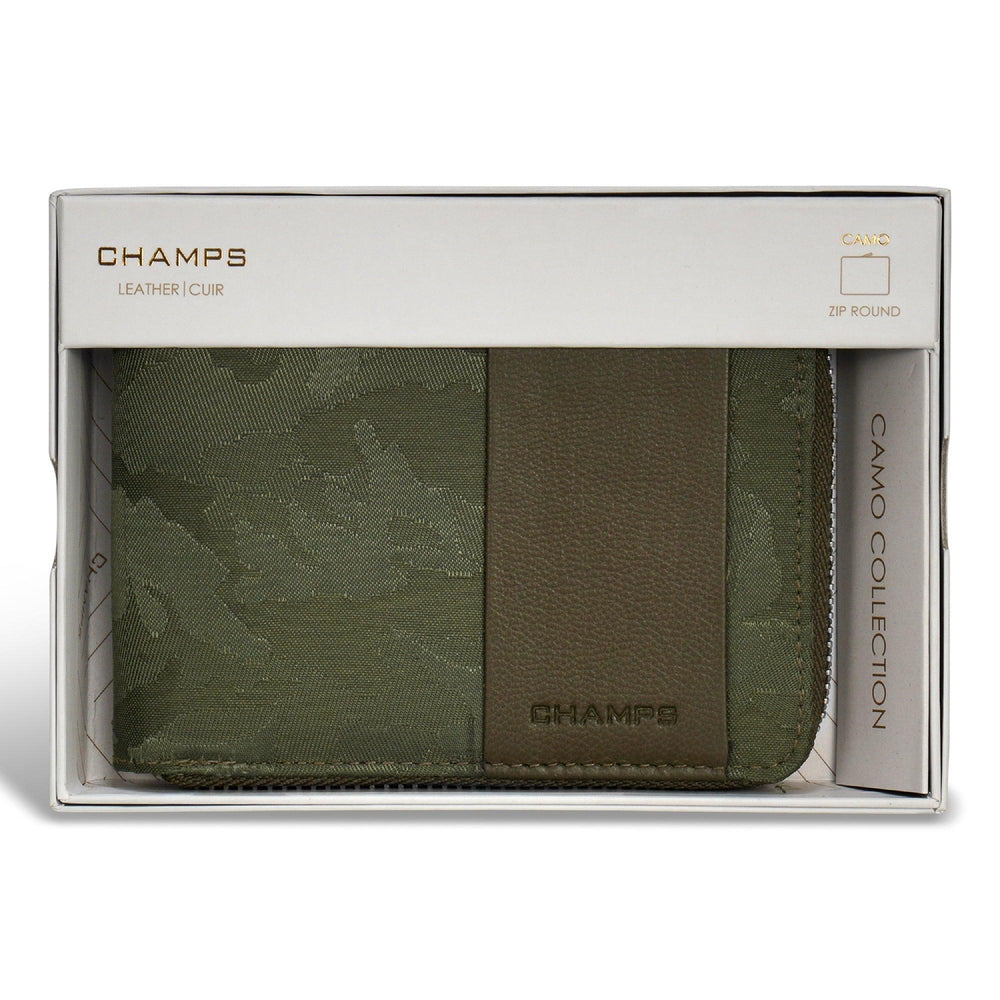 Camo / Leather Zip Around Wallet EX-STOCK Canada