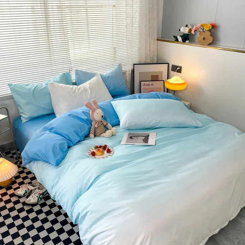 Funda de edredón degradada de algodón lavado y cepillado MacaronEX-STOCK Canada