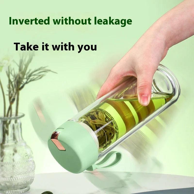 Magnetic Bomb Tea Cup Double Layer Glass Cup Upscale Portable One-click Ejection EX-STOCK Canada