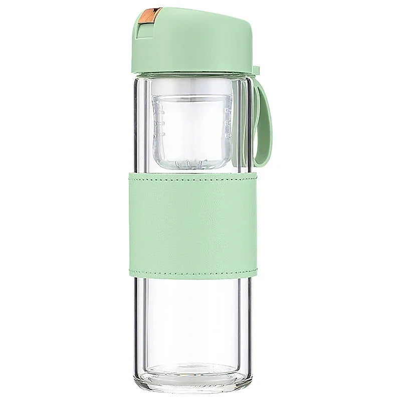 Tazza da tè a bomba magnetica in vetro a doppio strato, elegante, portatile, con espulsione a un clicEX-STOCK Canada