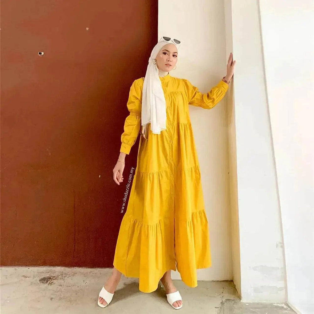 Robe en coton malais-indonésien avec patchwork arabe - EX-STOCK Canada
