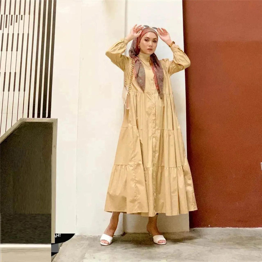 Robe en coton malais-indonésien avec patchwork arabe - EX-STOCK Canada