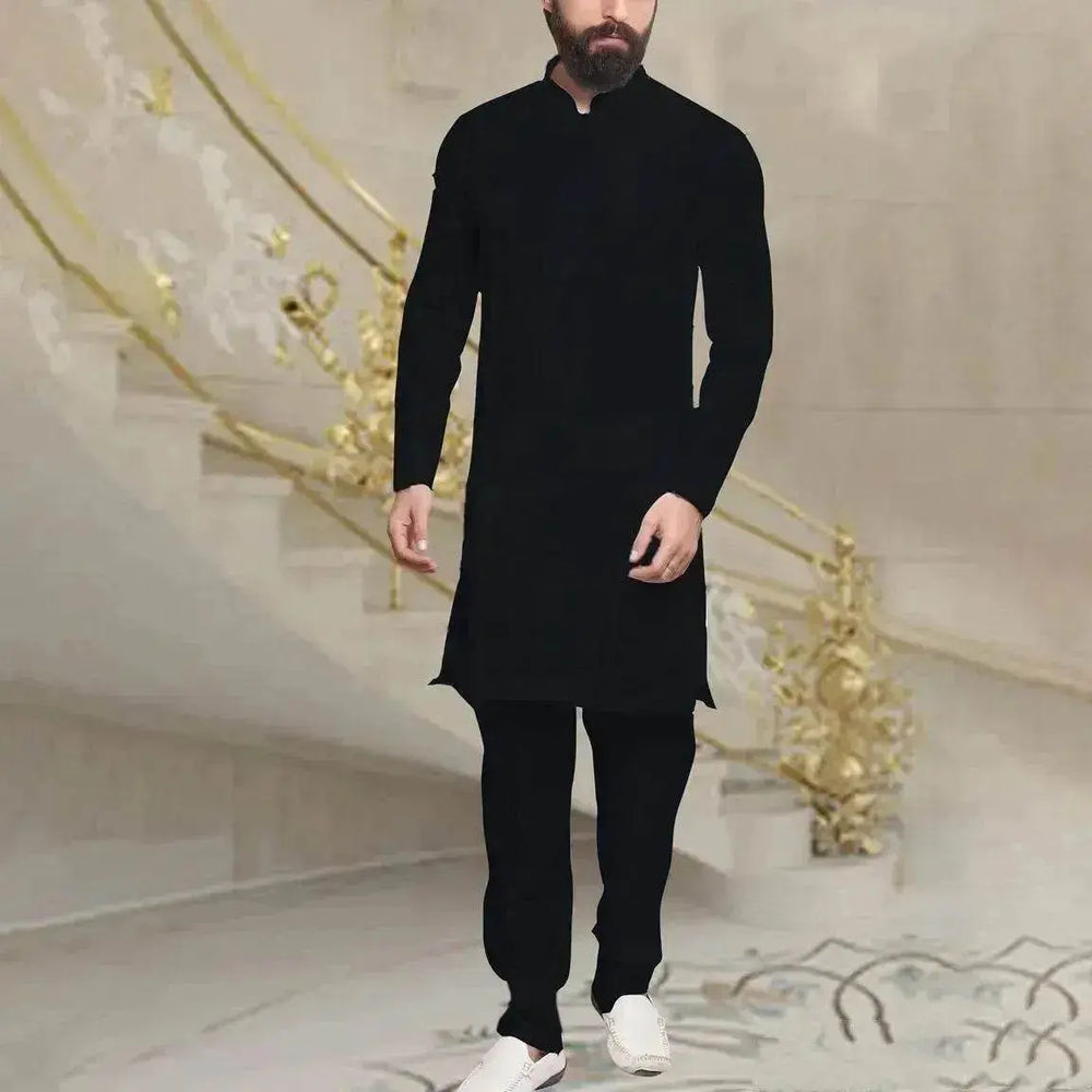 Men Arab Middle Eastern Long Shirt Linen Button - EX-STOCK Canada