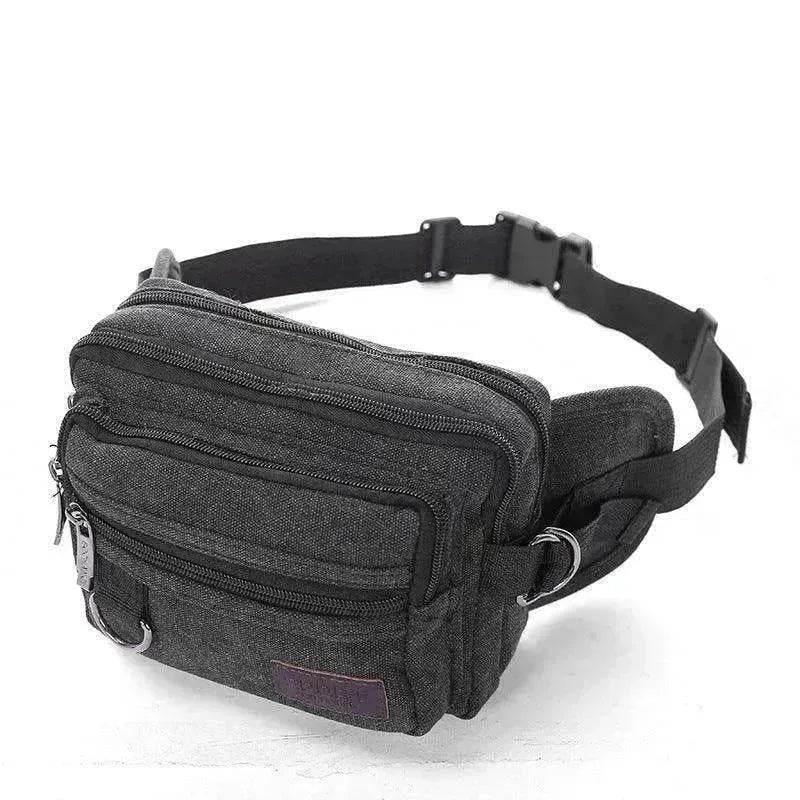 Canvas Fanny Pack With 4 Zipper Pockets Waist Bag - EX-STOCK Canada