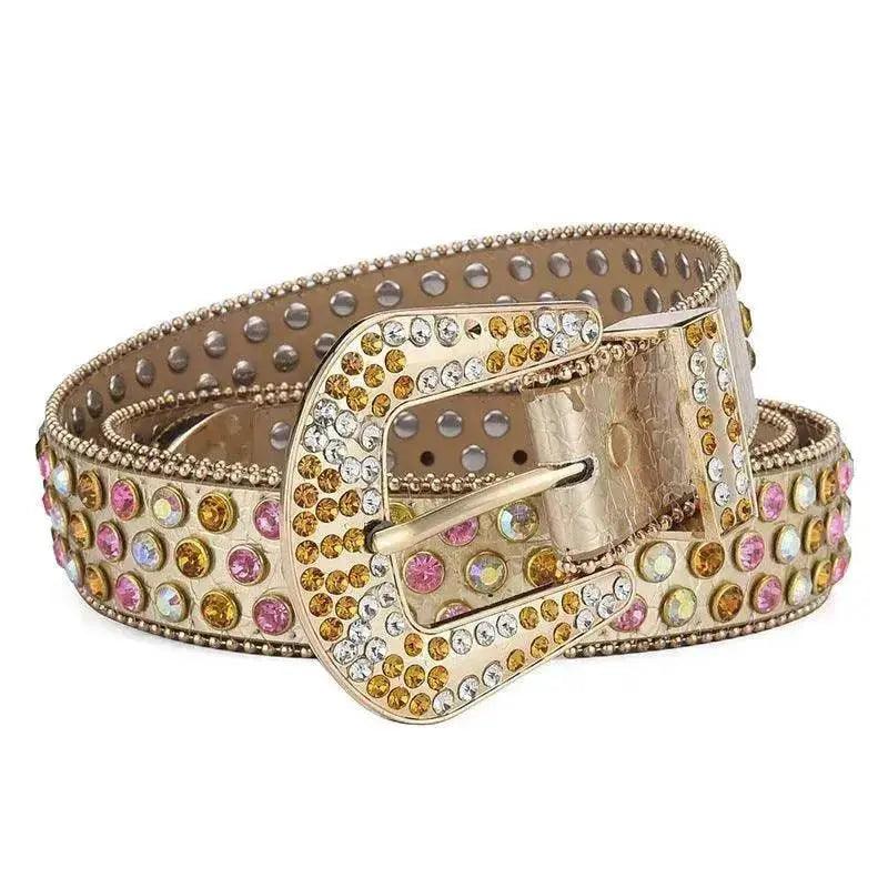Men Women Alloy Belt Punk Rock Rivet Rhinestone - EX-STOCK Canada