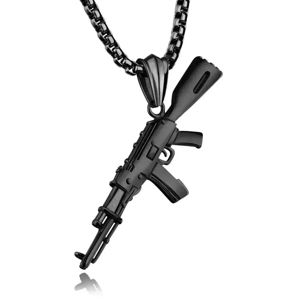 Men's AK47 Titanium Steel Street Hip-hop Electroplating Stainless Steel Gun Necklace - EX-STOCK Canada
