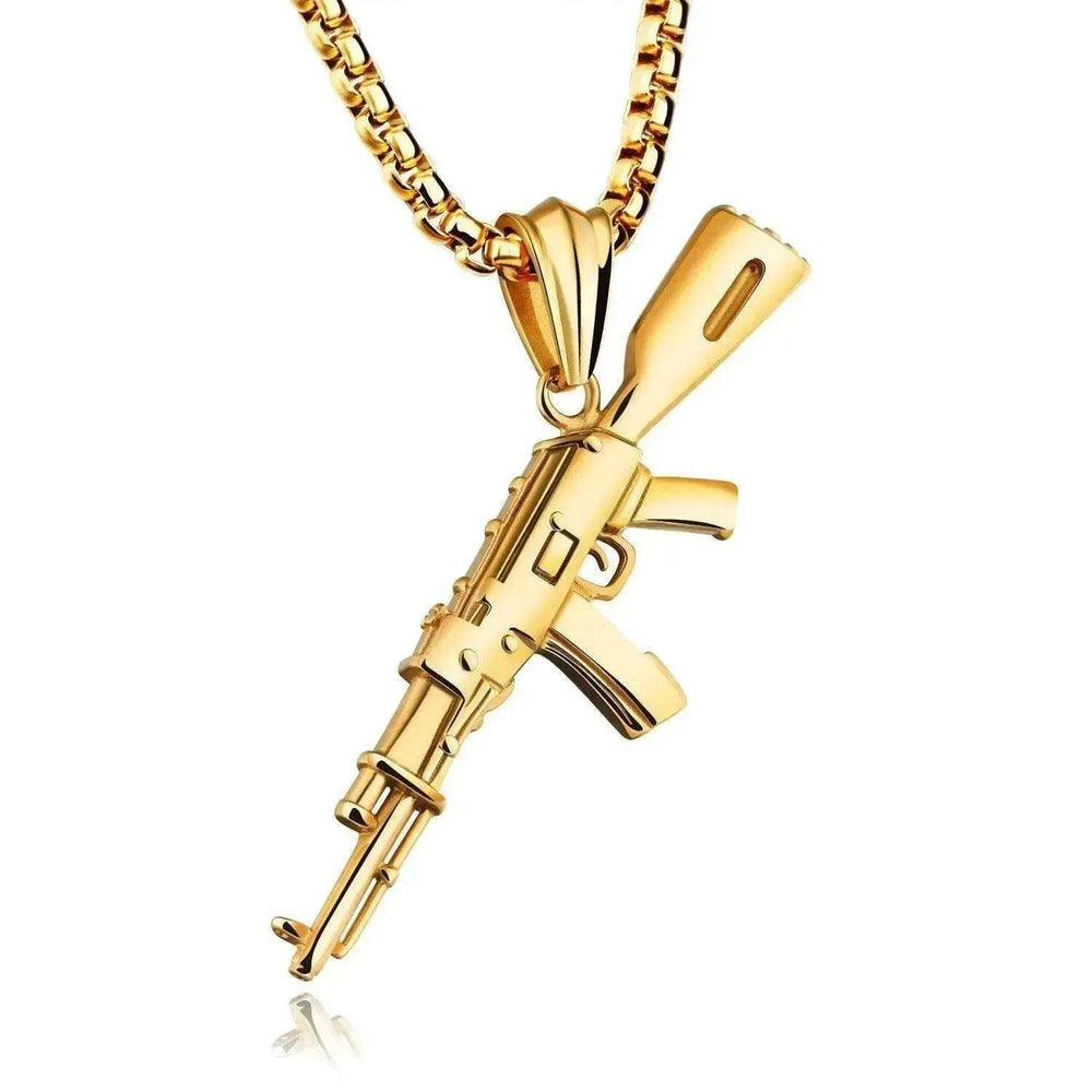 Men's AK47 Titanium Steel Street Hip-hop Electroplating Stainless Steel Gun Necklace - EX-STOCK Canada