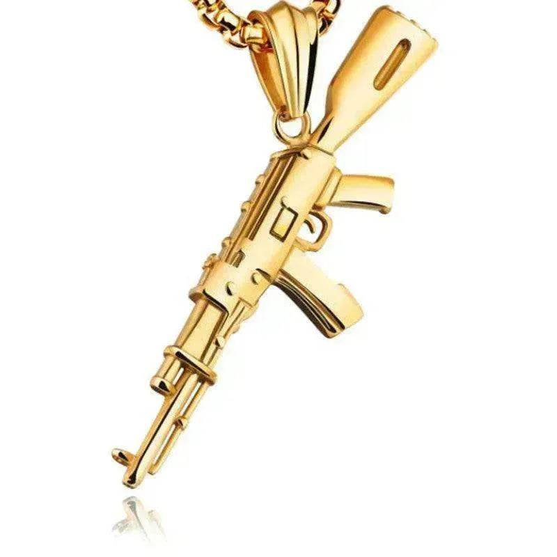 Men's AK47 Titanium Steel Street Hip-hop Electroplating Stainless Steel Gun Necklace - EX-STOCK Canada